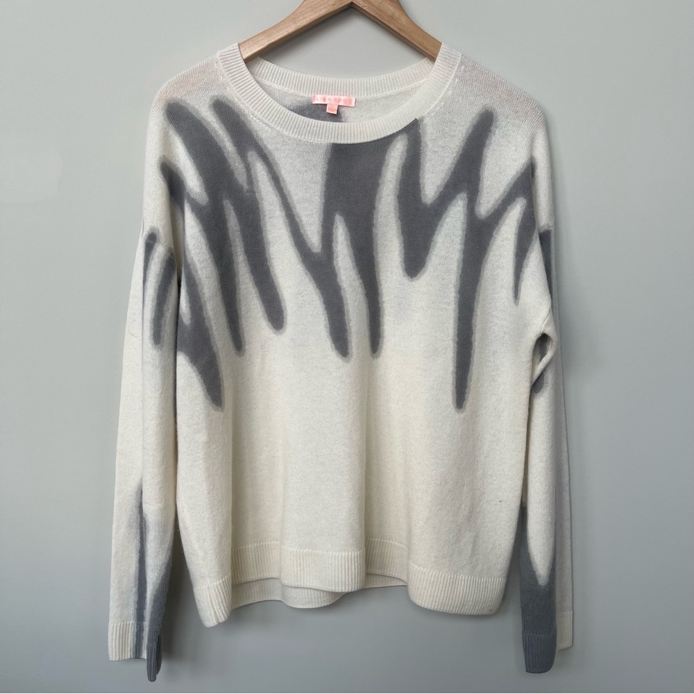 Lisa Todd | Cream Gray Wool Cashmere Freeform Sweater Artsy Contemporary